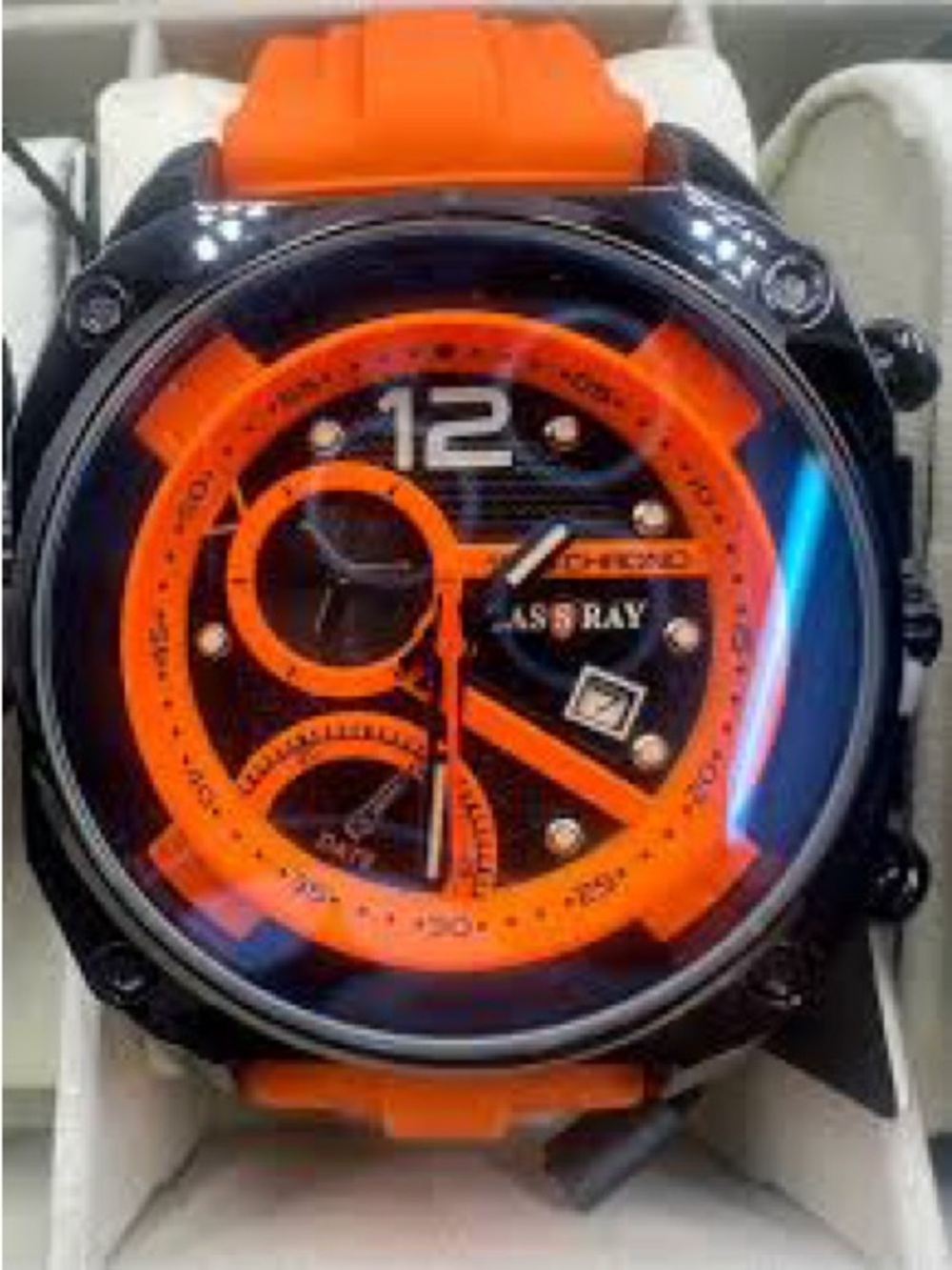 Cass Ray Chronograph Men's Sport Watch-Orange/Black